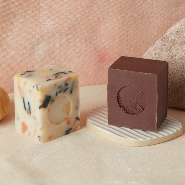 Natural Skincare Gift Set - Cold Process Soaps and handmade soap dish